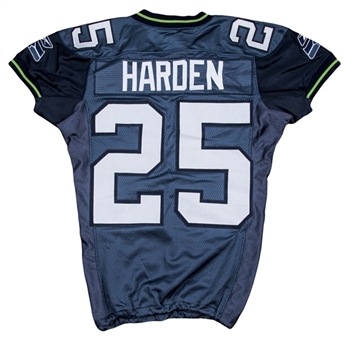 2005-06 Michael Harden Game Issued Seattle Seahawks Super Bowl Blue Jersey 